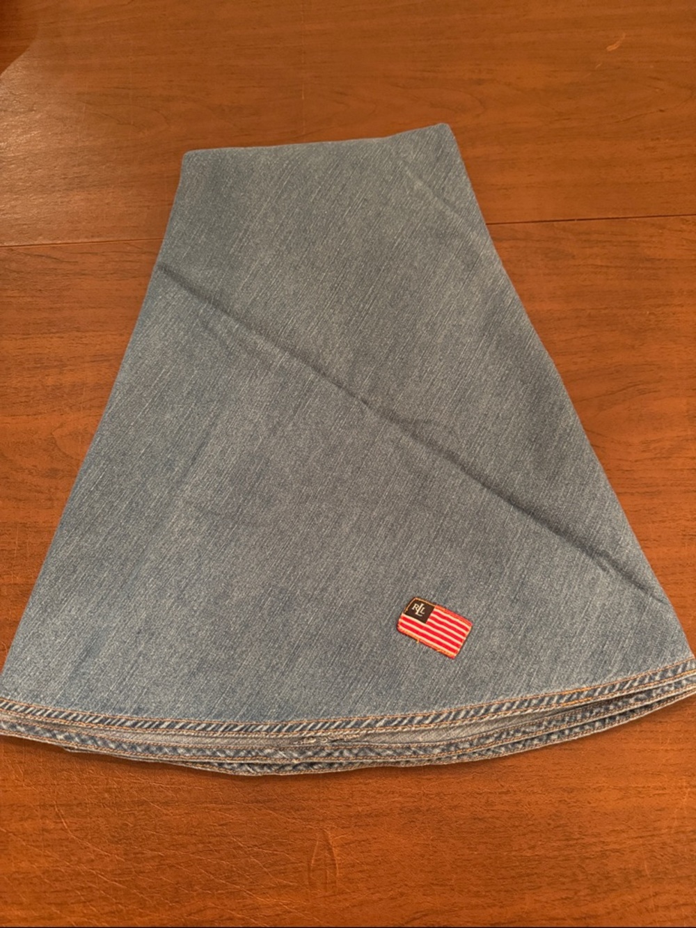 Vintage Tablecloth 66” round Denim by Lauren Ralph Lauren